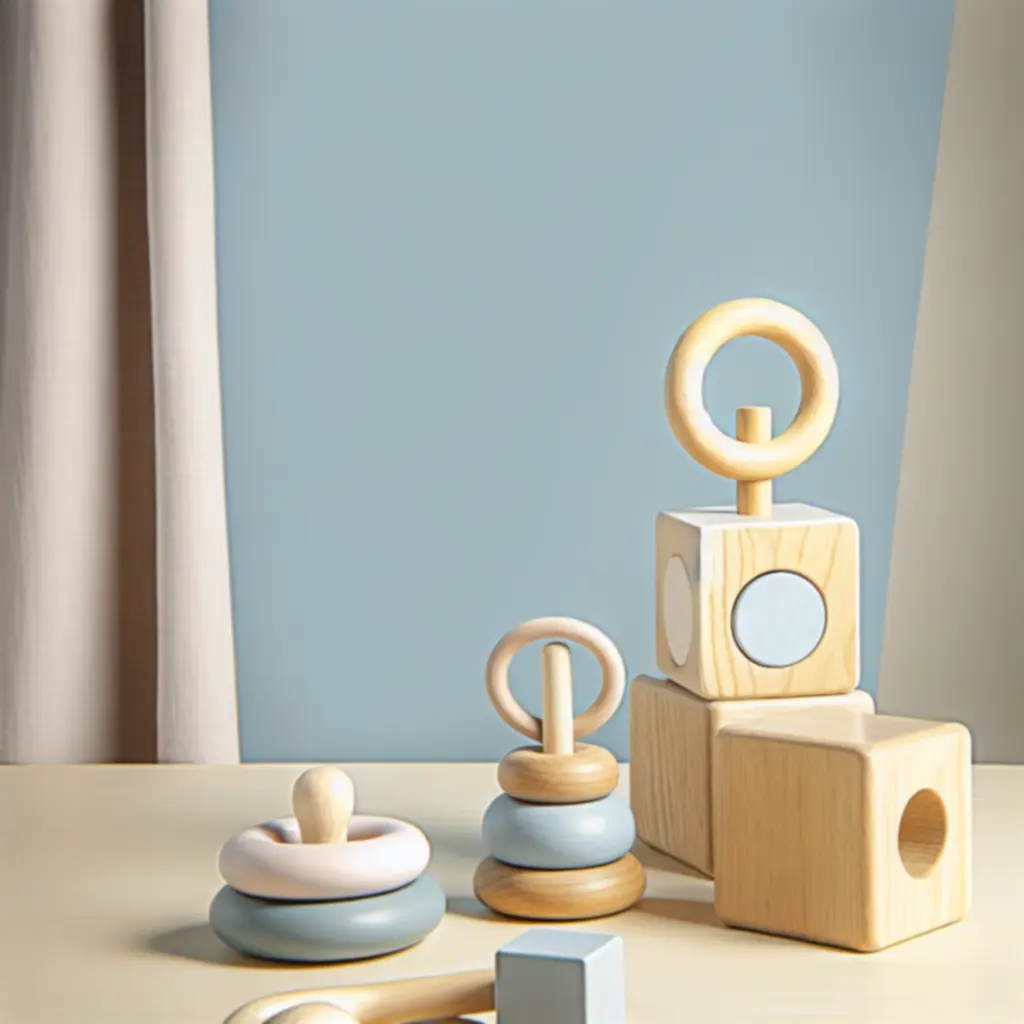Drewniane zabawki edukacyjne w stylu Montessori