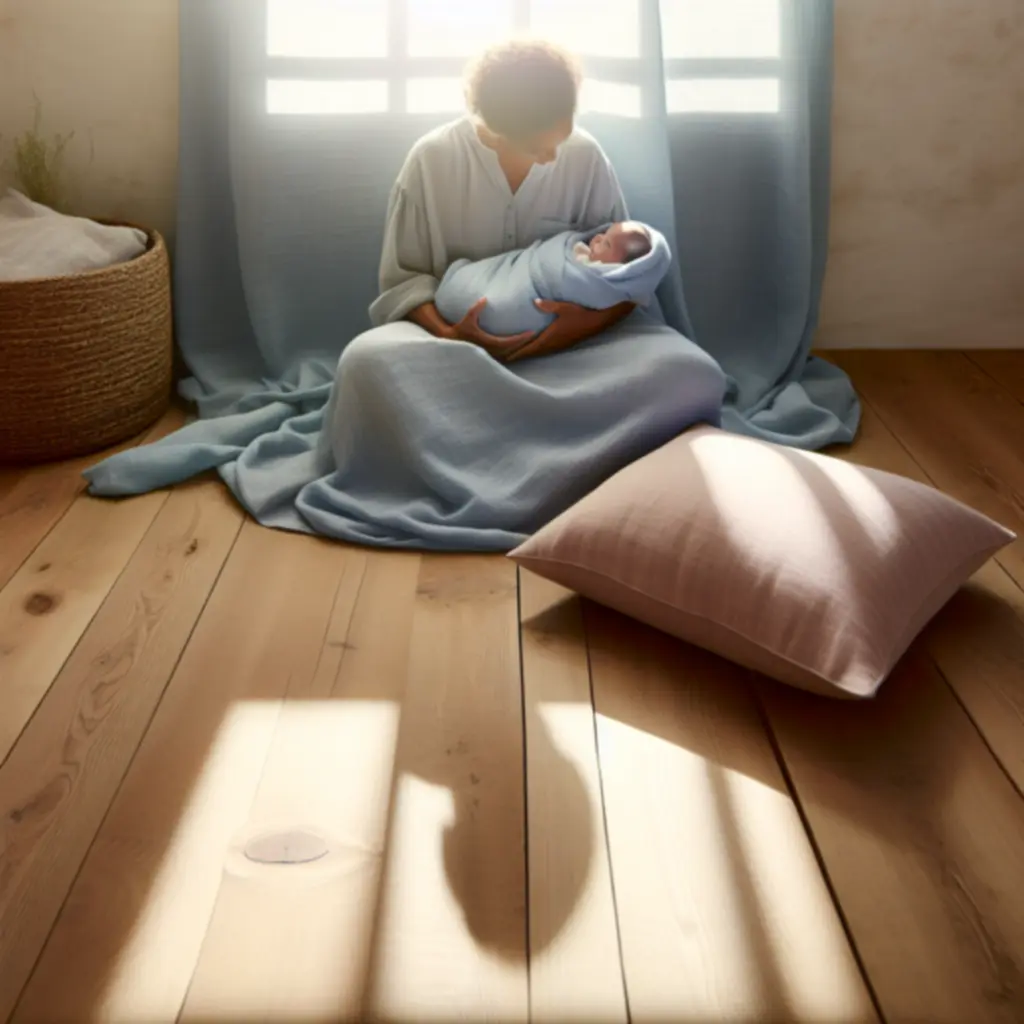 Ciepła, czuła chwila między rodzicem a dzieckiem